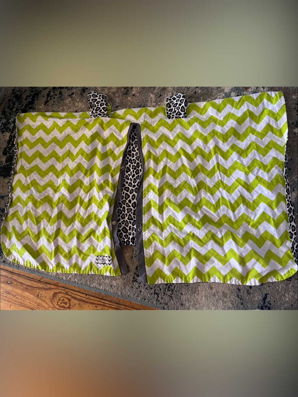 Chevron Print Kids Bottoms in Lime Green by